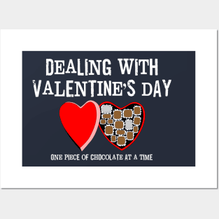 Valentine Chocolate White Text Posters and Art